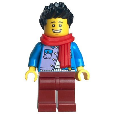 Figurine Dark Azure Torso, Dark Red Legs, Black Hair du set 80113