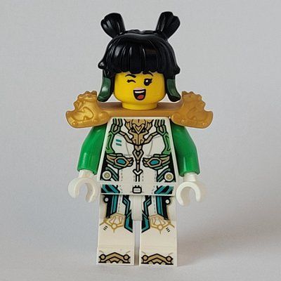 Minifigura Mei, White Armor, Pearl Gold Should Guard del set 80053