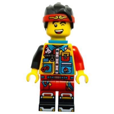 Figurine Monkie Kid, Dark Turquoise Neck Bracket, Winking du set 80054