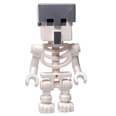 Figurine Skeleton, Flat Silver Helmet, Villager Head du set 21257