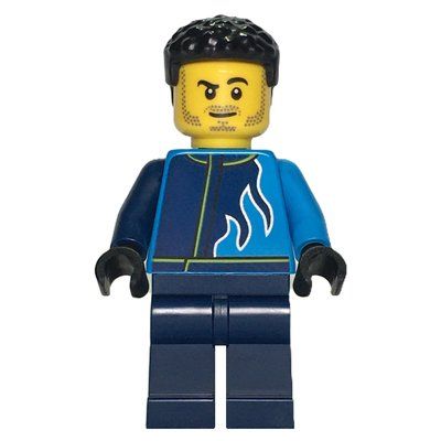 Minifigur Race Driver, Dark Blue and Dark Azure Racing Suit aus Set 60402