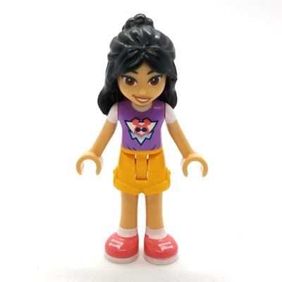 Minifigure Liann - Medium Lavender Top, Bright Ligt Orange Shorts from set 42613