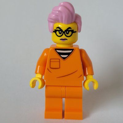 Minifigur Criminal, Orange Suit, Bright Pink Hair aus Set 60419