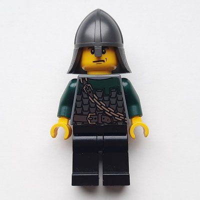 Minifigure Dragon Knight, Dark Green, Helmet, Stern (Pearl Titanium) del set 7947