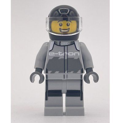 Minifigur Race Driver - Light Bluish Grey Racing Suit, Black Helmet aus Set 76921