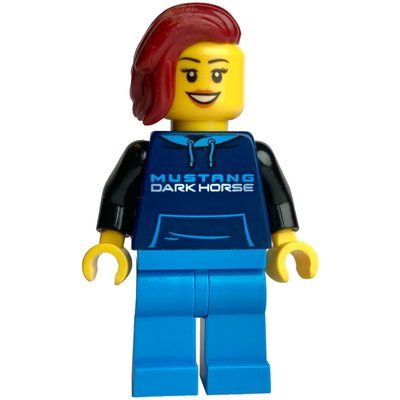 Minifiguur Race Driver - Dark Blue Torso, Dark Azure Legs, Dark Red Hair uit set 76920
