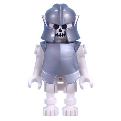Figurine Skeleton, Standard Face, Bent Arms, Vertical Hand Clips, 78132 Torso, Armor du set 21348