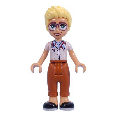 Minifigure Olly - White Top, Dark Orange Legs del set 42638