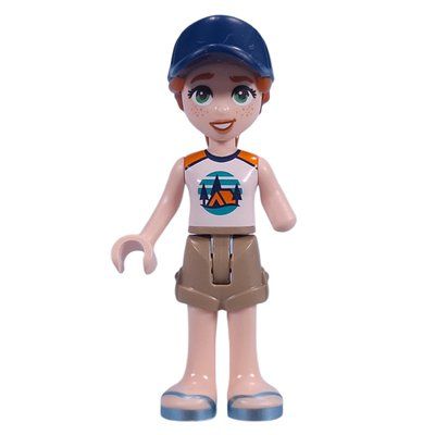 Minifigure Autumn - Adventure Camp, Dark Tan Shorts, Dark Blue Cap del set 42626
