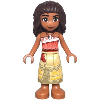 Minifigure Moana, Sienna Brown, Tan Skirt (28705 Hair) from set 43267