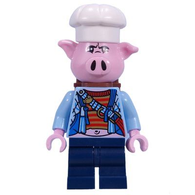 Minifigure Pigsy, Bright Light Blue Jacket, Backpack del set 80055