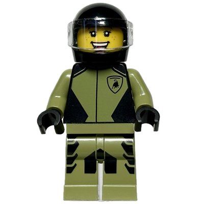 Figurine Race Driver - Olive Green Suit, Lamborghini, Black Helmet du set 76923