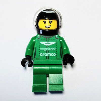 Minifigure Race Driver - Green Suit, Aston Martin, Black Helmet del set 76925
