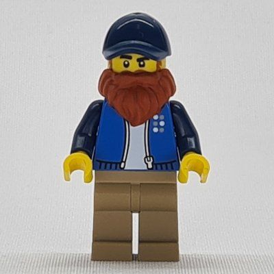 Figurine Man, Dark Azure Jacket, Dark Tan Legs, Dark Blue Hat, Dark Orange Beard du set 60440
