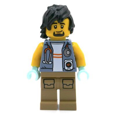 Figurine Vet, Sand Blue Jacket, Dark Tan Legs, Black Hair and Goatee du set 60426