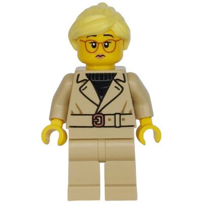 Minifigur Woman, Tan Jacket and Legs, Glasses aus Set 60408