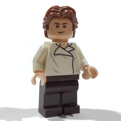 Figurine Han Solo, White Shirt, Dark Brown Legs, Dual Sided Head Open Mouth / Closed Eyes with Open Mouth, Ruffled Hair du set 75396