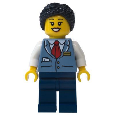Minifigur Train Driver, Sand Blue Vest, Dark Blue Legs aus Set 60423