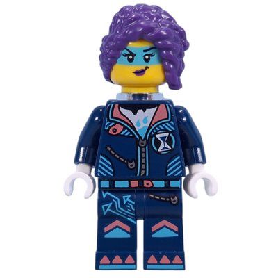 Minifigure Zoey, Dark Blue Suit, Trans-Clear Neck Bracket del set 71479