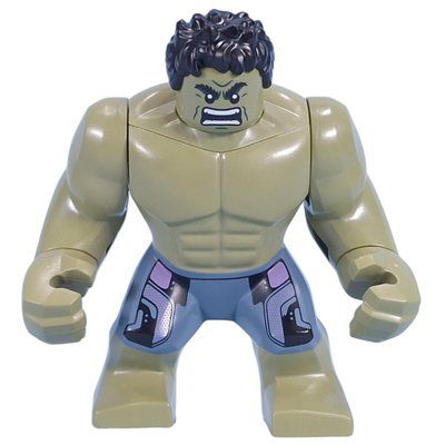 Minifigurka Hulk (Big Fig), Olive Green, Black Hair, Removable Head, Sand Blue Pants z zestawu 76291