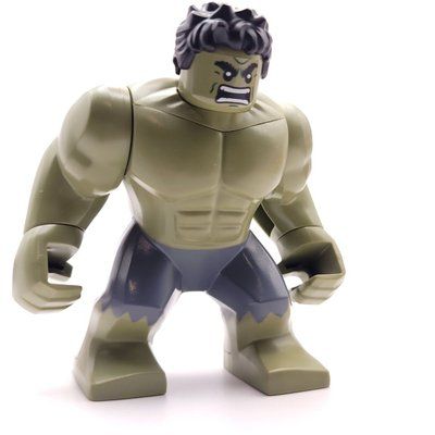 Figurine Hulk (Big Fig), Black Hair, Removable Head, Dark Bluish Grey Pants, Angry du set 76290