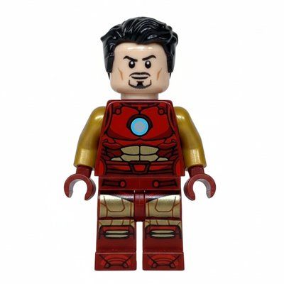 Figurine Iron Man, Pearl Gold Arms, Round Arc Reactor, Hair du set 76287