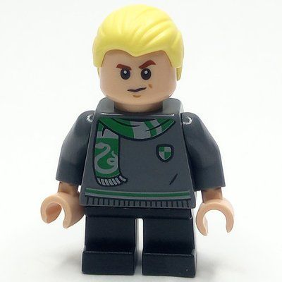 Minifiguur Draco Malfoy, Short Legs, Dark Bluish Grey Sweater, Scarf uit set 76438