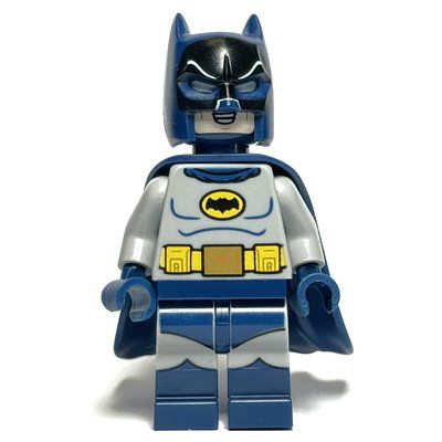 Minifigure Batman, Light Bluish Gray Suit, Rubber Dark Blue Cape and Cowl (60's TV Series) del set 76328