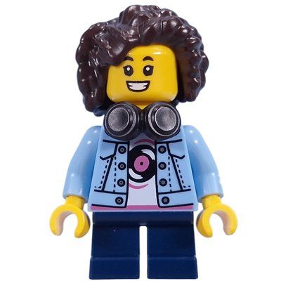 Minifigur Kid - Bright Light Blue Torso, Dark Blue Legs, Dark Brown Hair aus Set 21353