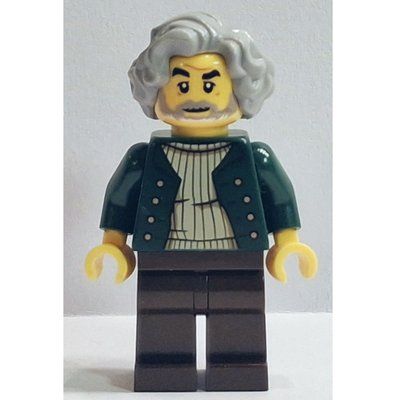 Figurine Pianist, Dark Green Torso, Dark Brown Legs, Light Bluish Grey Hair du set 910034