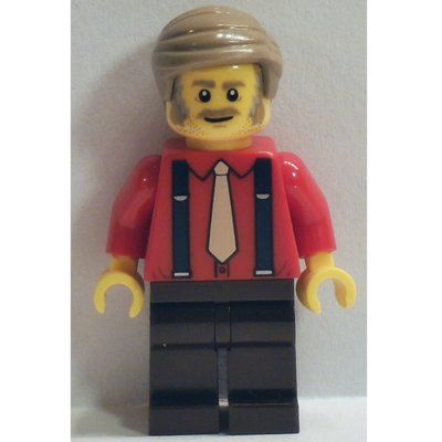Figurine Passenger, Red Torso, Dark Brown Legs, Dark Tan Hair du set 910034