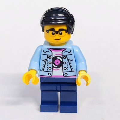 Figurine Bright Light Blue Torso, Dark Blue Legs, Black Hair du set 80116