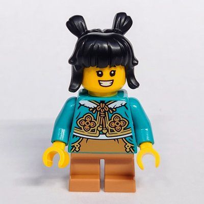 Figurine Kid, Dark Turquoise Torso, Medium Nougat Legs, Black Hair du set 80116