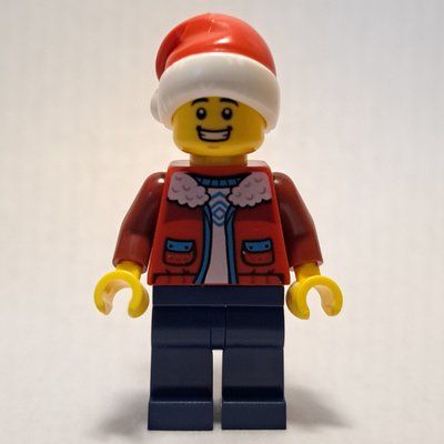 Figurine Man, Red Jacket, Dark Blue Legs, Santa Hat du set 6550806
