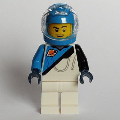 Figurine Astronaut, White, Black and Dark Blue Spacesuit (Futuron), Dark Azure Helmet du set 60446