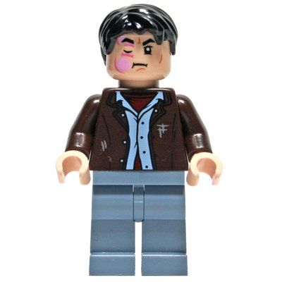 Minifiguur Harry Potter, Dark Brown Jacket, Sand Blue Legs uit set 76453