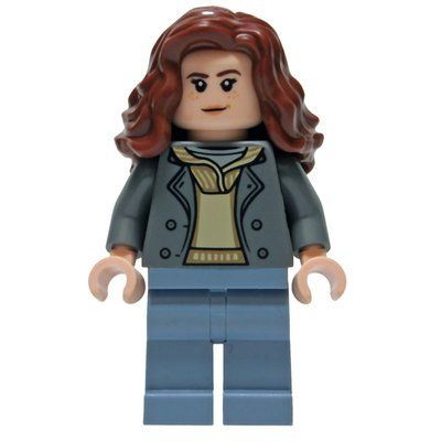 Minifiguur Hermione Granger, Dark Bluish Gray Jacket, Sand Blue Legs uit set 76453