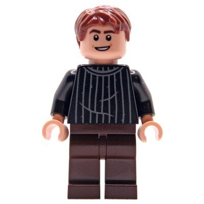 Minifigure Oliver Wood, Black Sweater, Dark Brown Legs from set 76447