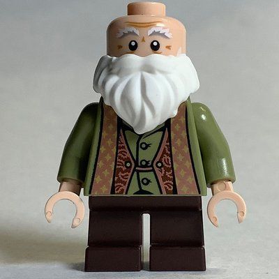 Minifigura Professor Filius Flitwick, Beard, Olive Green Vest, Dark Brown Legs del set 76442