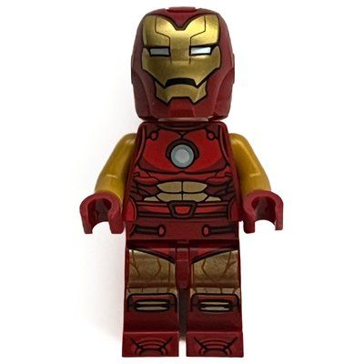 Figurine Iron Man, Pearl Gold Arms, Round Arc Reactor, Helmet and Visor du set 76307