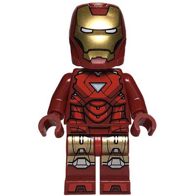 Minifigure Iron Man Mark 6 Armor, HUD on Face from set 76313