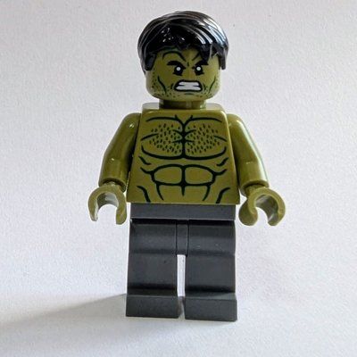 Minifigure Hulk, Minifig, Dark Bluish Grey Legs from set 76313