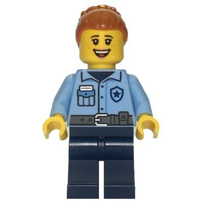 Figurine Police Officer, Bright Light Blue Torso, Dark Blue Legs, Dark Orange Hair du set 60452