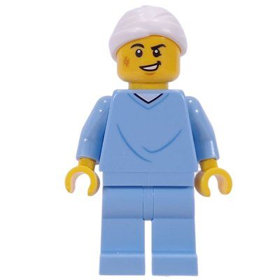 Figurine Patient, Bright Light Blue Scrubs, Bandage du set 60459