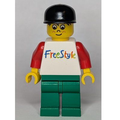 Minifigura White Torso, Freestyle, Green Legs, Black Cap del set 1194
