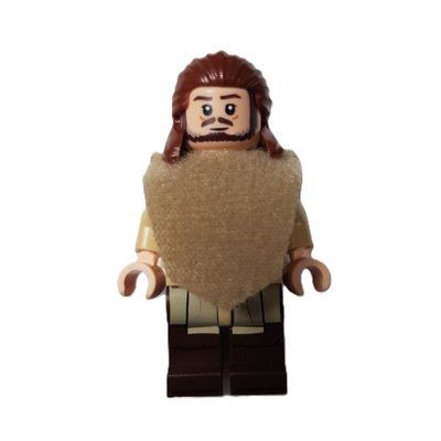 Figurine Qui-Gon Jinn, Poncho, Dark Brown Beard du set 75383