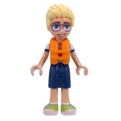 Minifigure Olly - White Top, Dark Blue Shorts, Life Jacket del set 42672