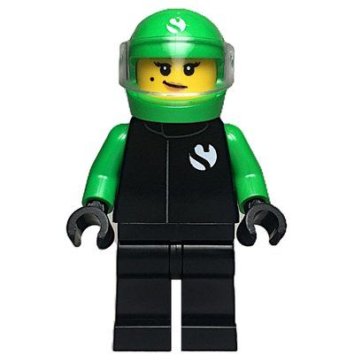 Minifigure KICK Sauber F1 Driver, Standard Helmet del set 60474