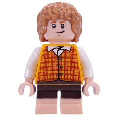 Minifigur Meriadoc Brandybuck (Merry), Bright Light Orange Torso aus Set 10354