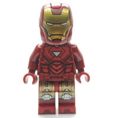 Minifigurka Iron Man Mark 6 Armor, Trans-Light Blue Head z zestawu 76315